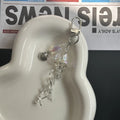 Y2K Jellyfish Tassel Mobile Key Chain Jellyfish Beaded Phone Charm Keycord Korean Sea Shell Fish Beads Chain BackPack Keyring (Copy)
