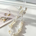 Fashion Cute Pearl Love Heart Bowknot Phone Chain Charm Lanyard For iPhone Samsung Huawei Universal Accessories Jewelry Pendant
