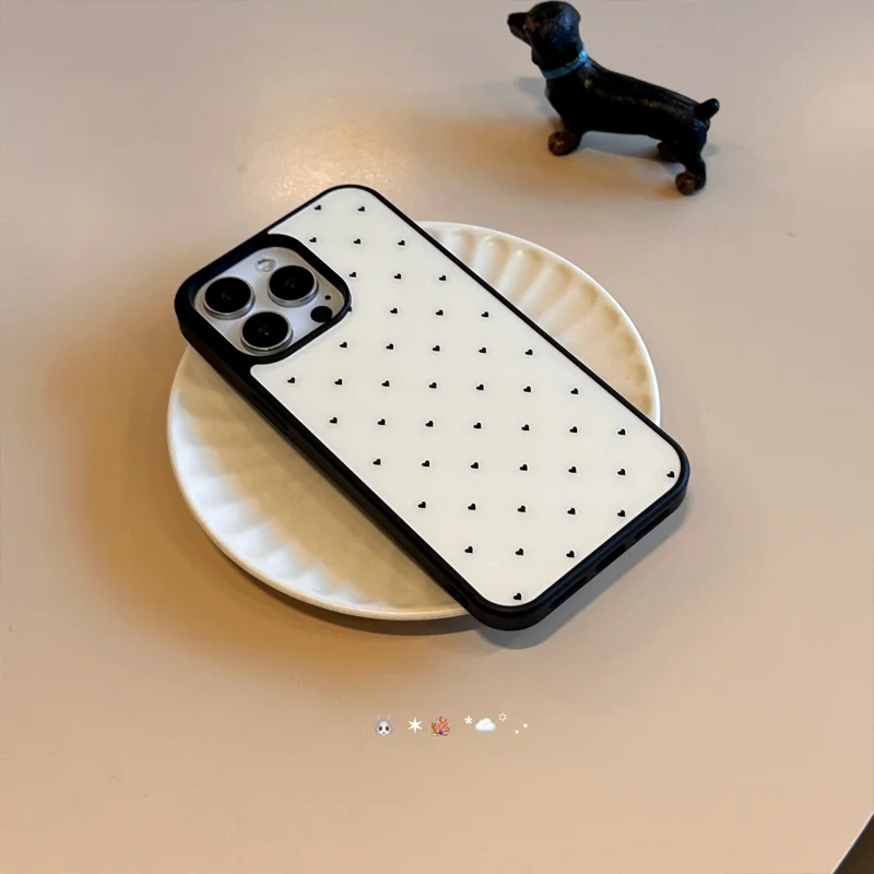 Korean-style INS Girly Small Polka Dot case For iphone 11 12 13 14 15 16 17Pro Max Plus AIR Series transparent tpu phone case