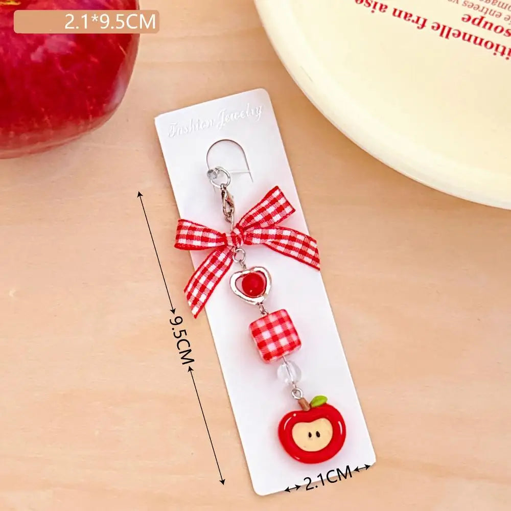Phone Cute Bowknot Ice Cream Pendant Phone Chain Mobile Phone Charm Strap Lanyard Keychain For Iphone Accessory Women Jewelry