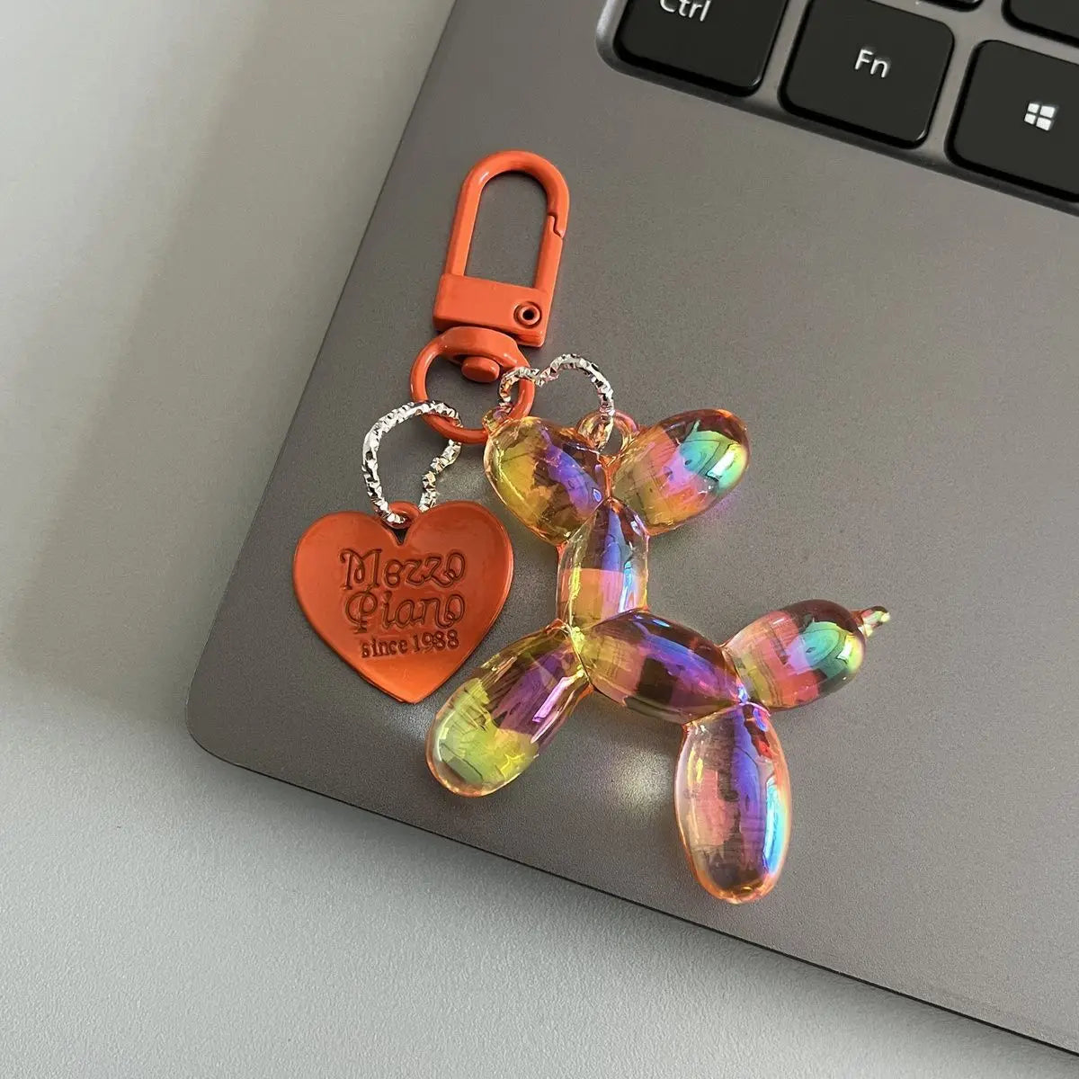 New Candy Color Sweet Resin Balloon Dog Keychain for Women Girls Animal Shaped Phone Chain Key Buckle Accessories Bag Pendant