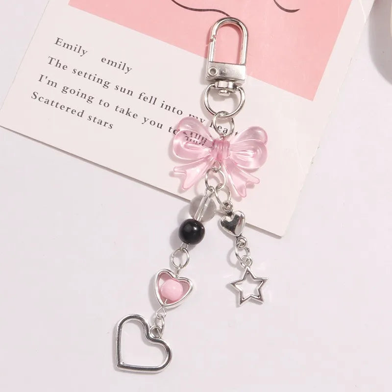 Phone Cute Bowknot Ice Cream Pendant Phone Chain Mobile Phone Charm Strap Lanyard Keychain For Iphone Accessory Women Jewelry