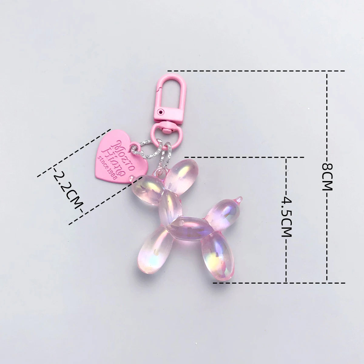New Candy Color Sweet Resin Balloon Dog Keychain for Women Girls Animal Shaped Phone Chain Key Buckle Accessories Bag Pendant