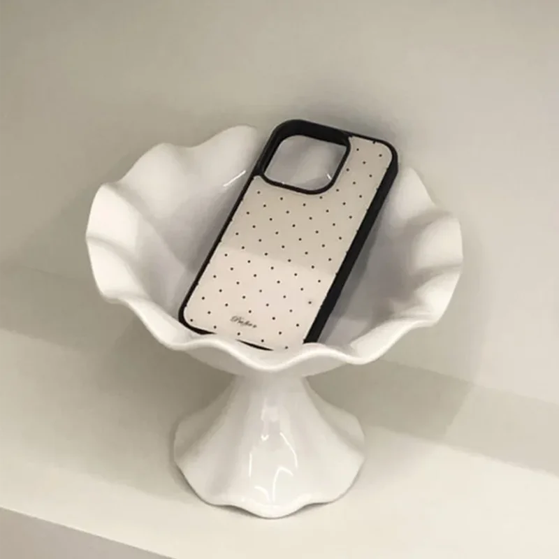 Korean-style INS Girly Small Polka Dot case For iphone 11 12 13 14 15 16 17Pro Max Plus AIR Series transparent tpu phone case
