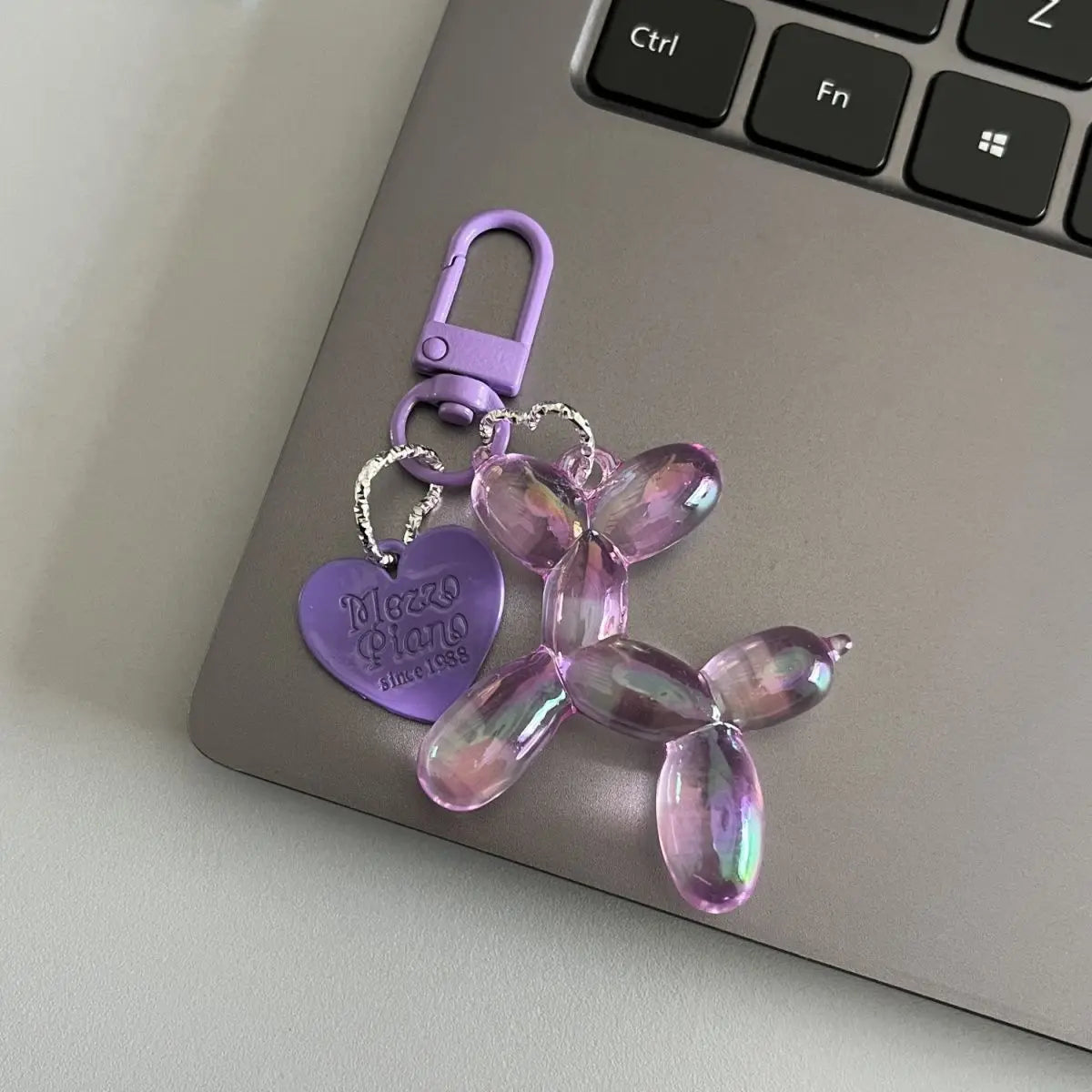 New Candy Color Sweet Resin Balloon Dog Keychain for Women Girls Animal Shaped Phone Chain Key Buckle Accessories Bag Pendant
