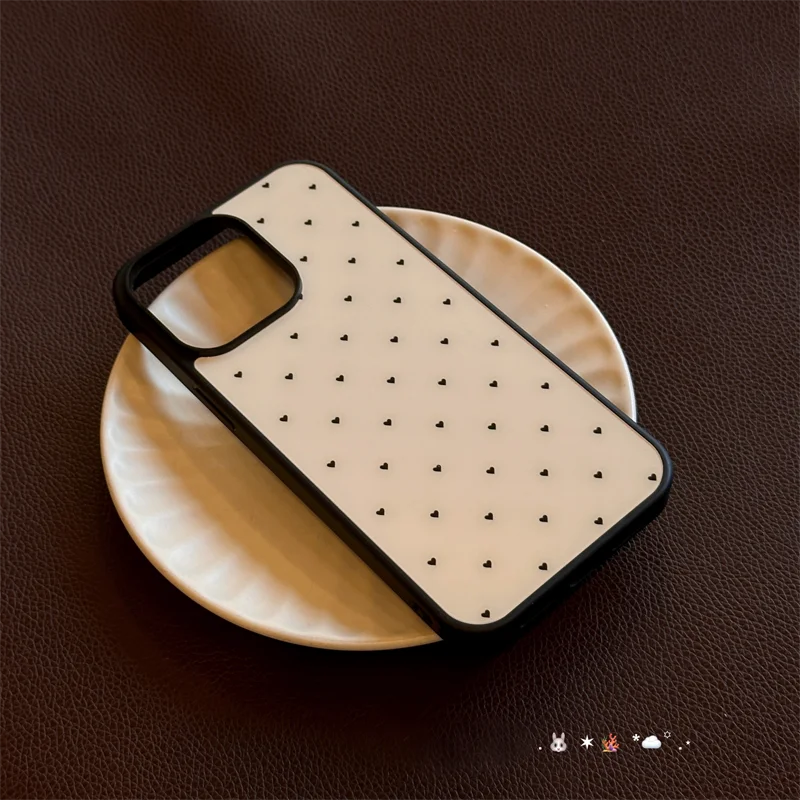 Korean-style INS Girly Small Polka Dot case For iphone 11 12 13 14 15 16 17Pro Max Plus AIR Series transparent tpu phone case