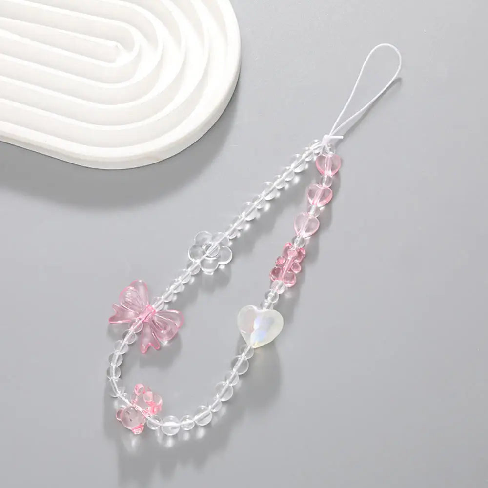 Phone Cute Bowknot Ice Cream Pendant Phone Chain Mobile Phone Charm Strap Lanyard Keychain For Iphone Accessory Women Jewelry