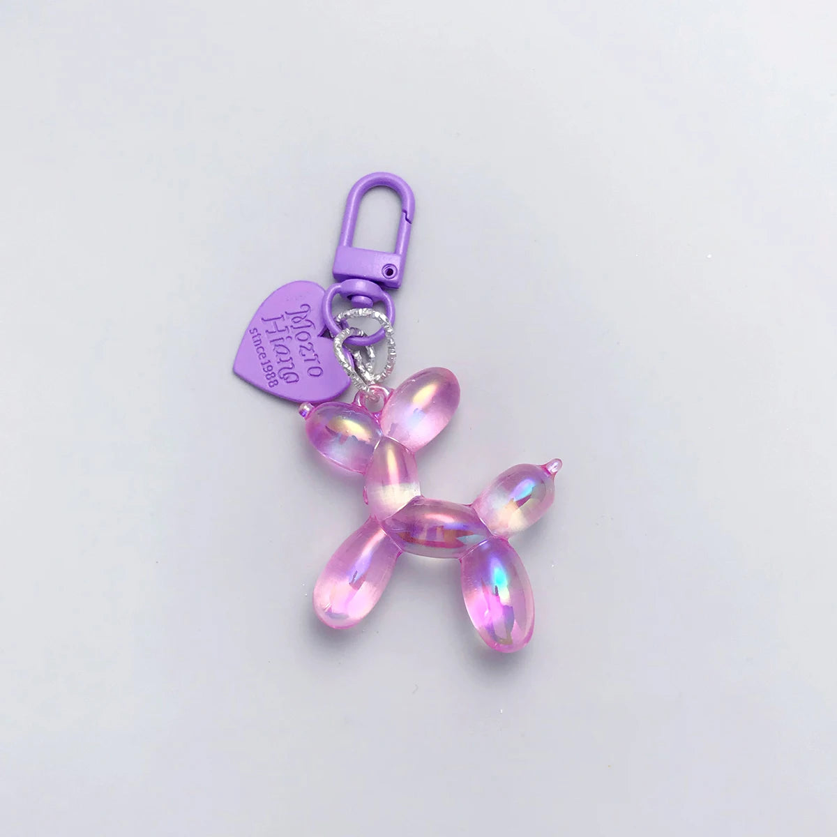 New Candy Color Sweet Resin Balloon Dog Keychain for Women Girls Animal Shaped Phone Chain Key Buckle Accessories Bag Pendant